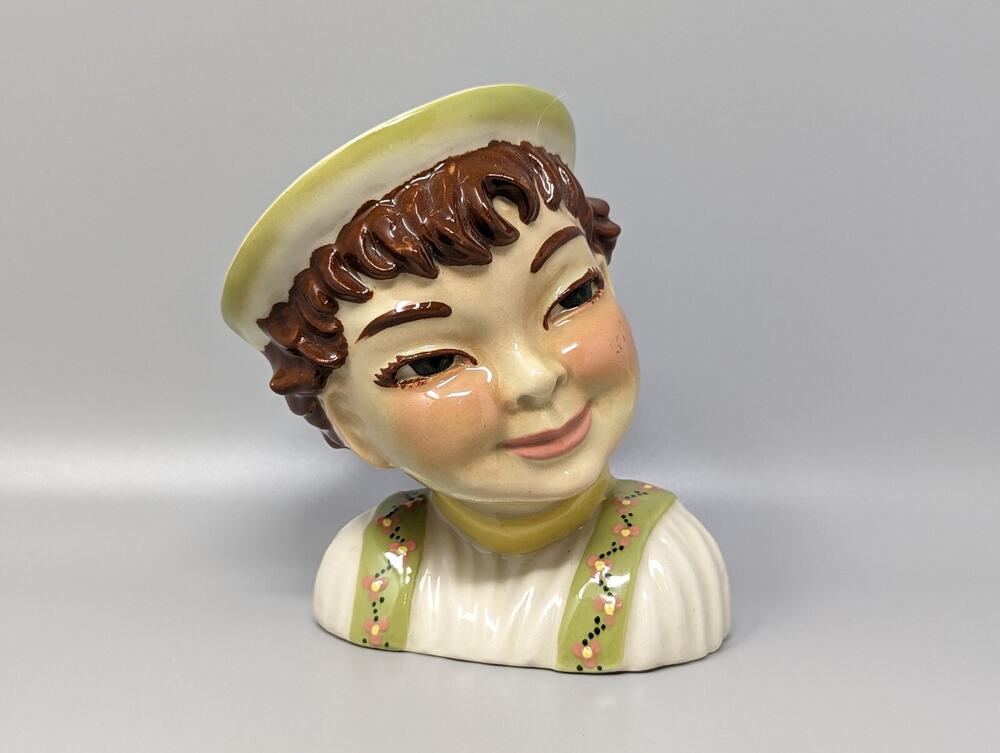 Vintage Ceramic 5.5" Sven Boy Head Vase Ceramic Arts Studio Madison WI